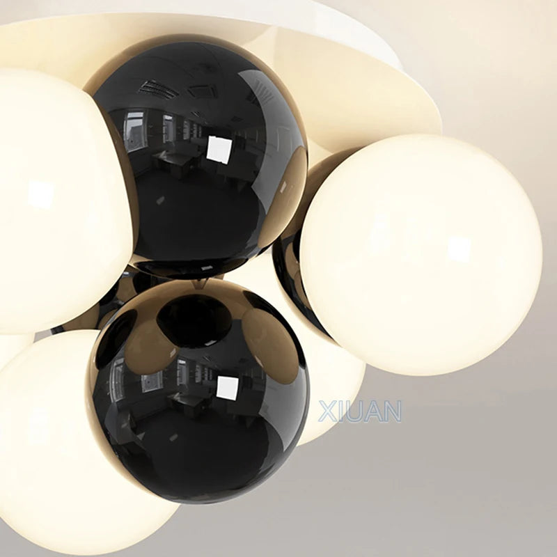 lustre nordique bulle ronde led pour chambre d'enfant