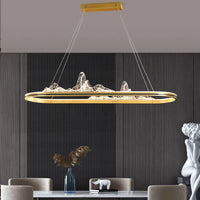 SANDYHA Pendelleuchte Schneeberge Chinesischer Stil Designer Landschaft Kreative LED-Leuchte für Wohnzimmer Esszimmer Bar