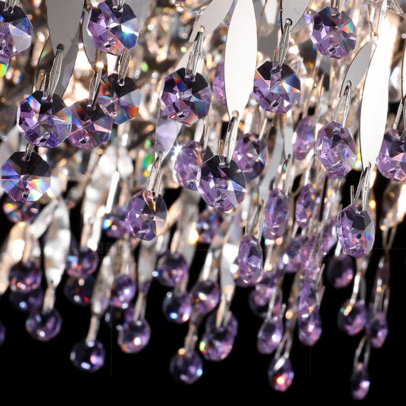 lustre de luxe en cristal lampe à main éclairage de bar luminaire suspendu - vue 5 sur 10