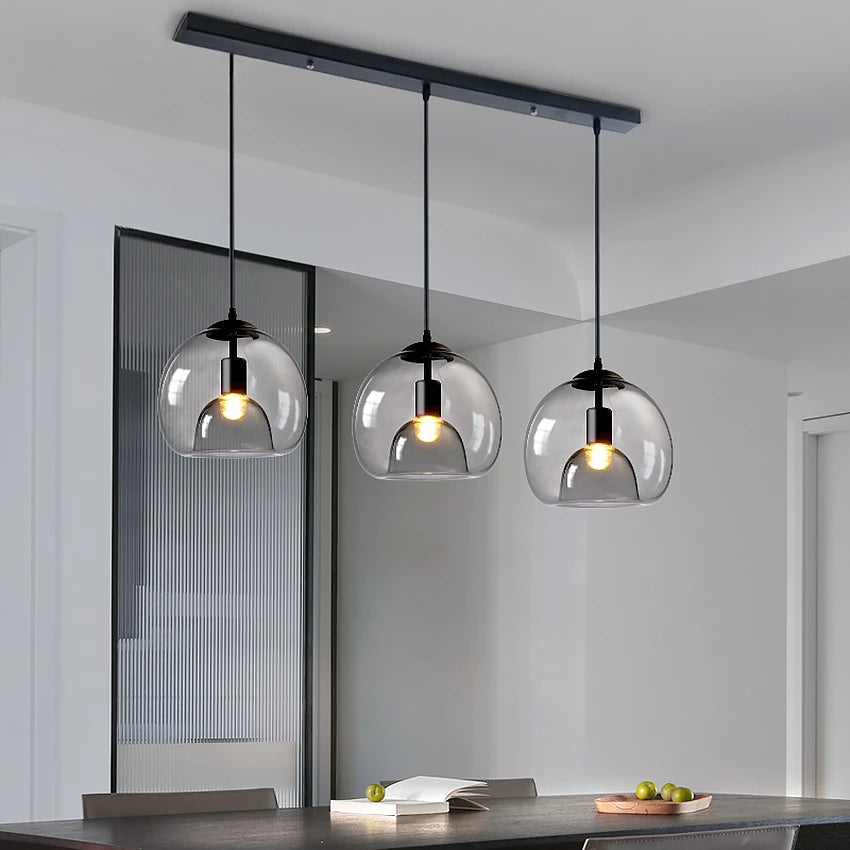 Moderner Kronleuchter mit LED-Pendelleuchte für Esstisch - vue 3 sur 12