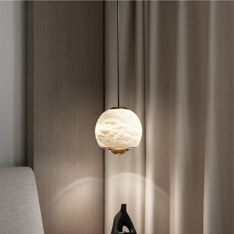 LED-Pendelleuchte aus spanischem Naturmarmor ideal für Bar und Restaurant - vue 3 sur 6