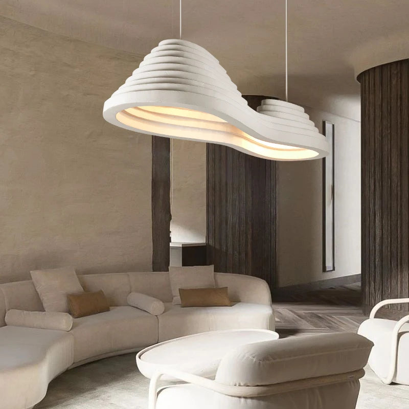 LED-Pendelleuchte im minimalistischen nordischen Wabi-Sabi-Design - vue 5 sur 9