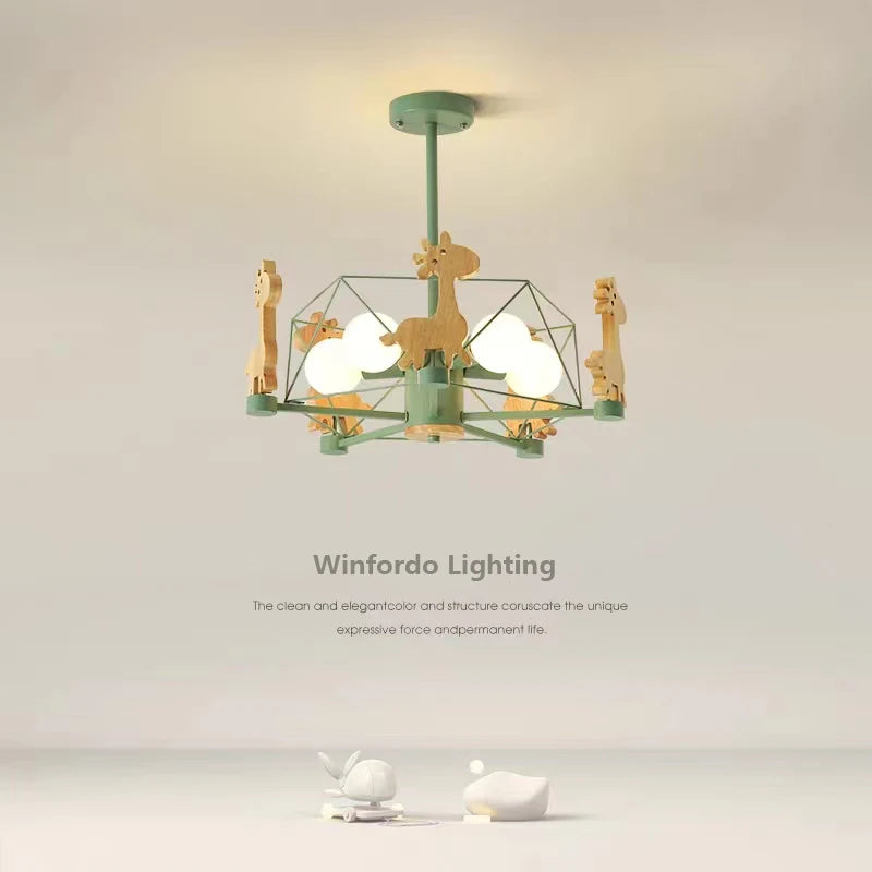 Lustre enfant LED en forme de girafe - vue 3 sur 12