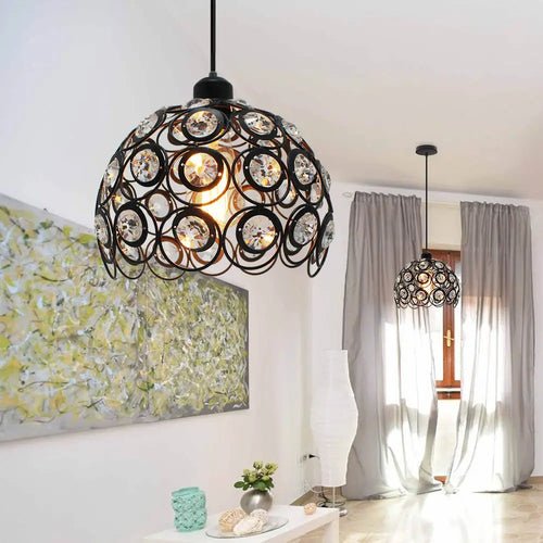 Suspension moderne avec abat-jour en cristal k9