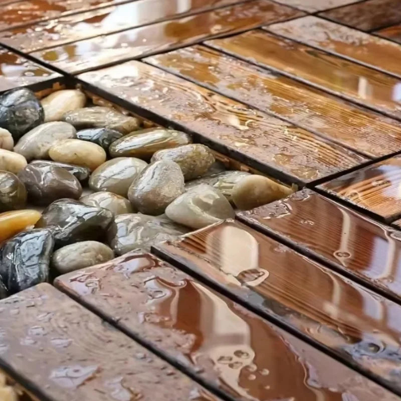 Parquet extérieur clipsable antidérapant imperméable effet bois - vue 4 sur 6
