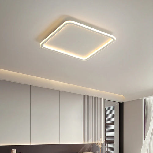 Ultraflache LED-Deckenleuchte mit quadratischem Panel für modernes Interieur - vue 6 sur 6