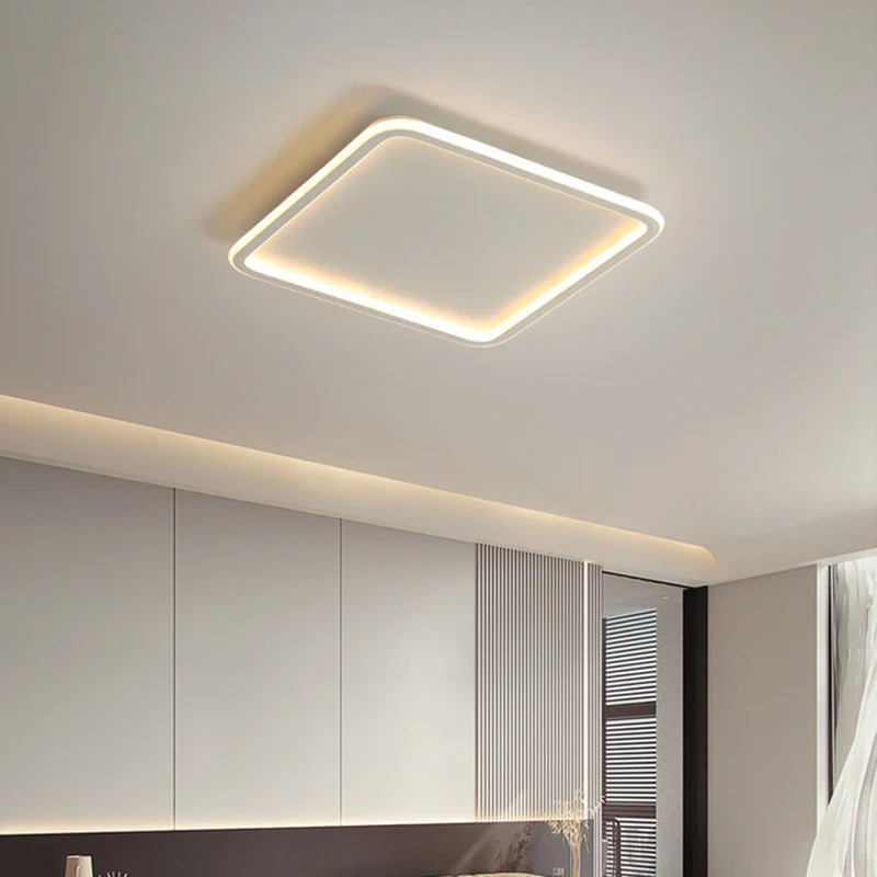Ultraflache LED-Deckenleuchte mit quadratischem Panel für modernes Interieur - vue 5 sur 6