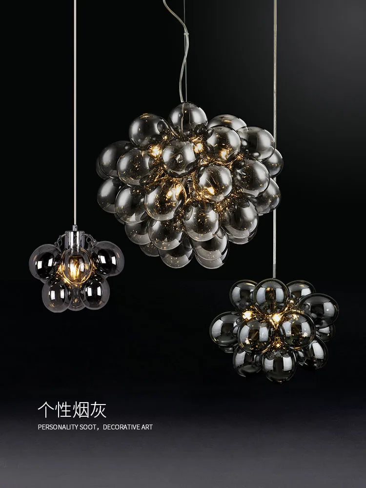 lustre postmoderne industriel en verre suspendu décoratif - vue 5 sur 14