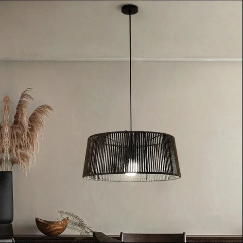 lustre nordique sandyha corde tissée lampes led suspendues