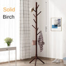 porte-manteau vertical en bois massif pour vêtements et accessoires
