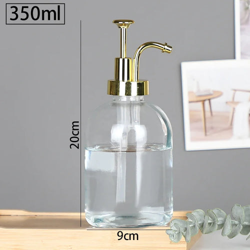 distributeur de savon en verre transparent rechargeable pour gel douche