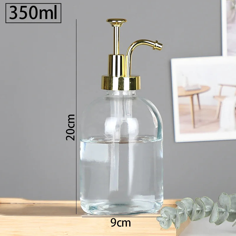distributeur de savon en verre transparent rechargeable pour gel douche - vue 8 sur 17