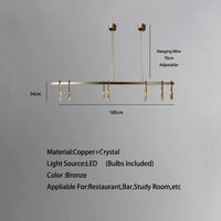 Lustre style design italien cuivre postmoderne LED ronde cristal luxe