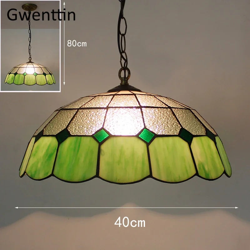Pendelleuchte aus Buntglas im Tiffany-Stil für Ihre Inneneinrichtung - vue 16 sur 26