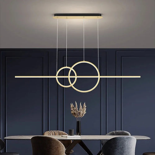 Moderner minimalistischer LED-Kronleuchter für die Wohnungsdekoration - vue 2 sur 6