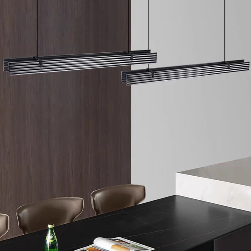 Lustre long en verre led design minimaliste