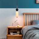 suspension LED style 	 en acrylique et marbre naturel