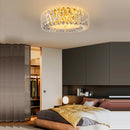 plafonnier moderne en cristal doré à led dimmable élégant et raffiné