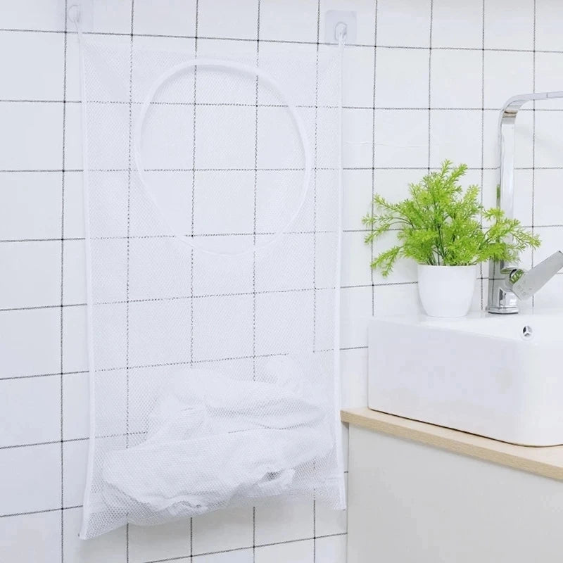 sac à linge pliable avec crochet pour rangement pratique - vue 5 sur 7