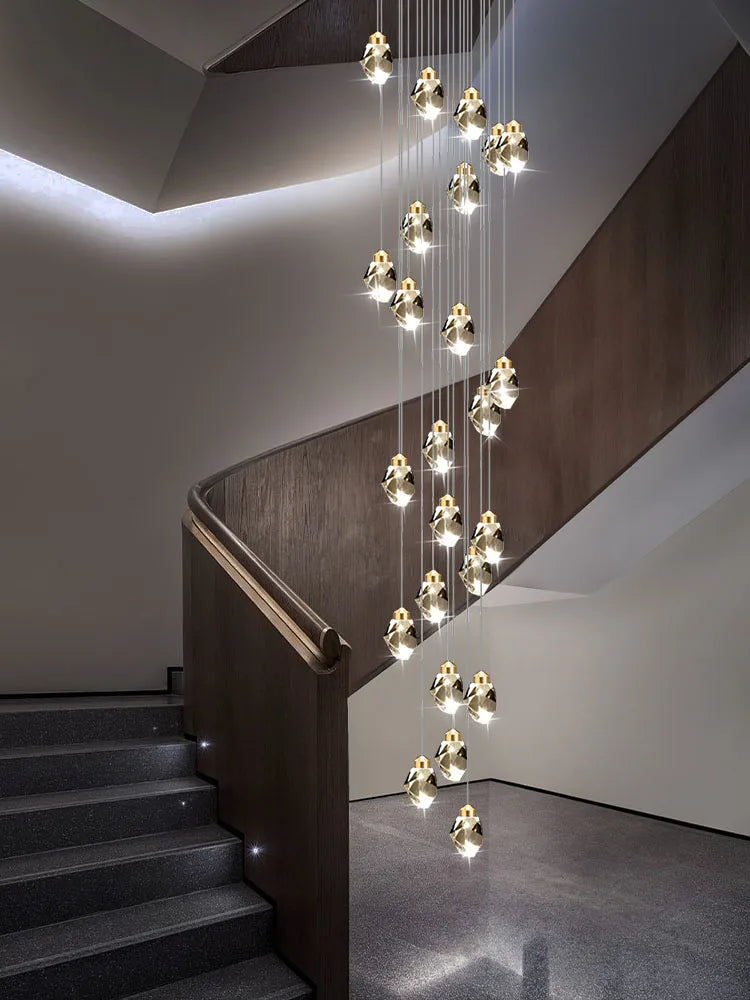 lustre en cristal nordique style loft pour intérieur moderne - vue 6 sur 15
