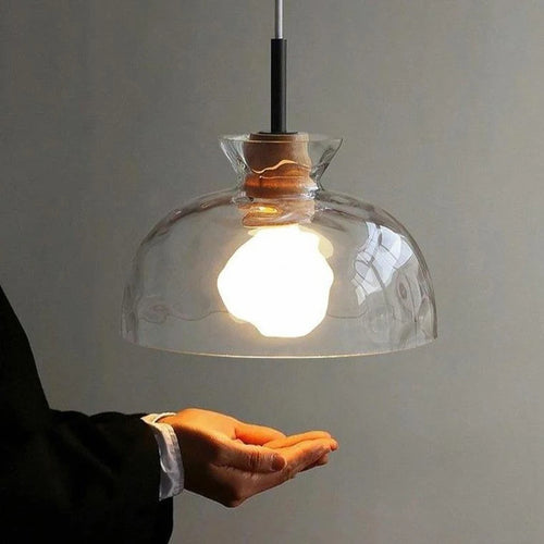 Kreative nordische Pendelleuchte aus Glas im Retro-Design - vue 4 sur 8