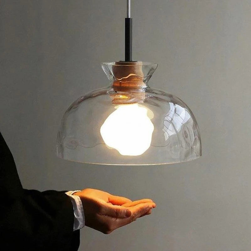 Kreative nordische Pendelleuchte aus Glas im Retro-Design - vue 3 sur 8