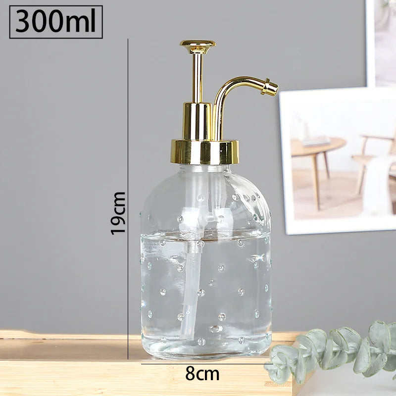 distributeur de savon en verre transparent rechargeable pour gel douche - vue 10 sur 17