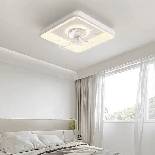 plafonnier moderne à leds avec ventilateur et télécommande