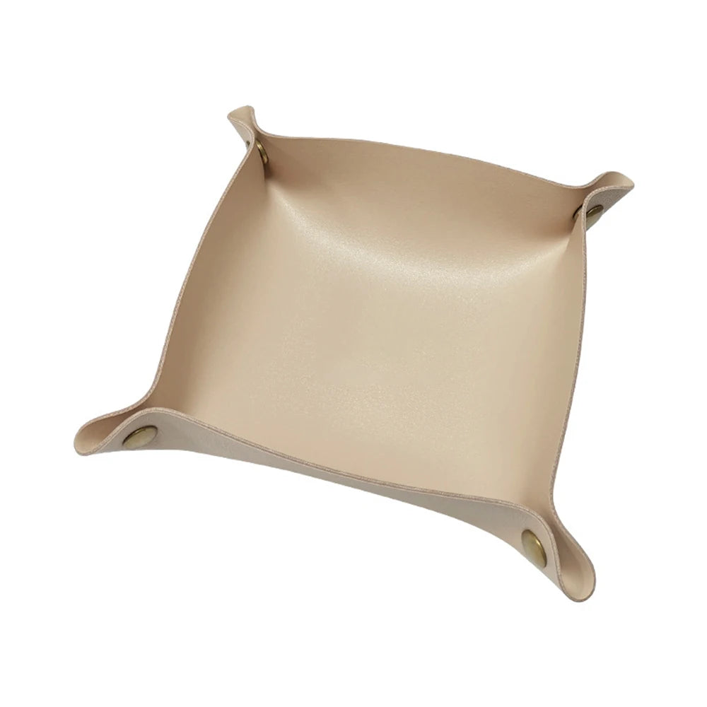 plateau pliable en cuir pour rangement divers et décoration - vue 7 sur 13