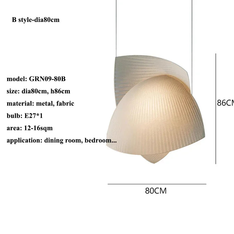 Nordische Pendelleuchte aus Stoff im Wabi Sabi Stil für elegante Inneneinrichtung