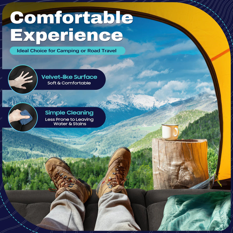matelas gonflable 2 en 1 pour camping et voyages avec pompe intégrée