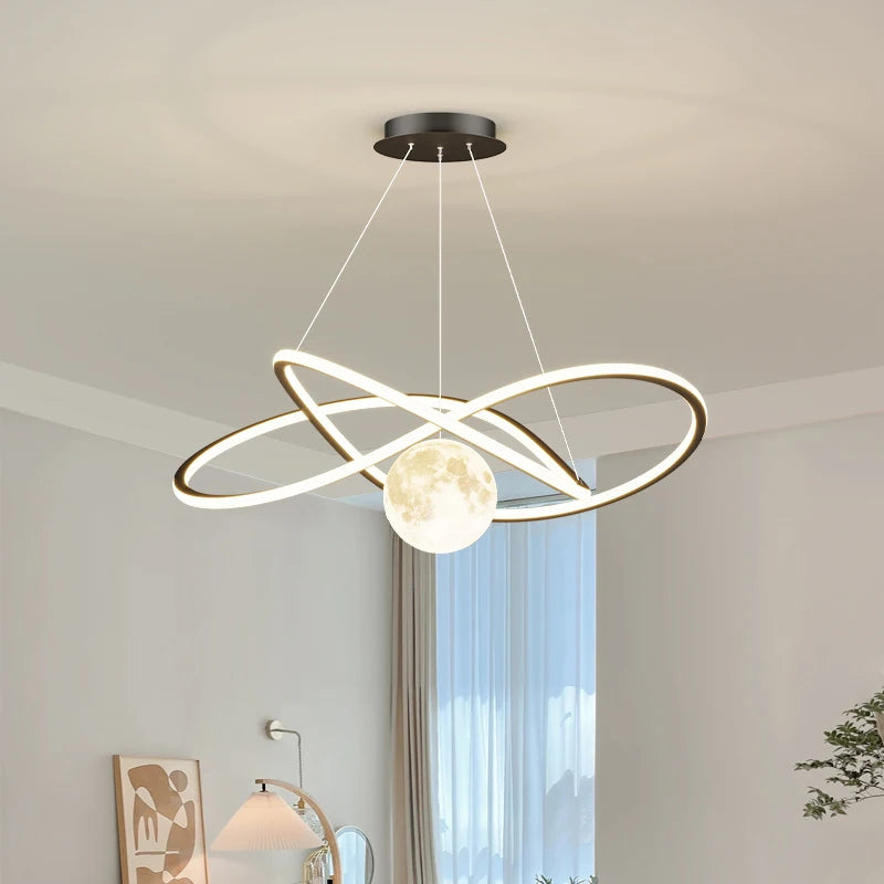Plafonnier LED suspendu au Design rond - vue 5 sur 19