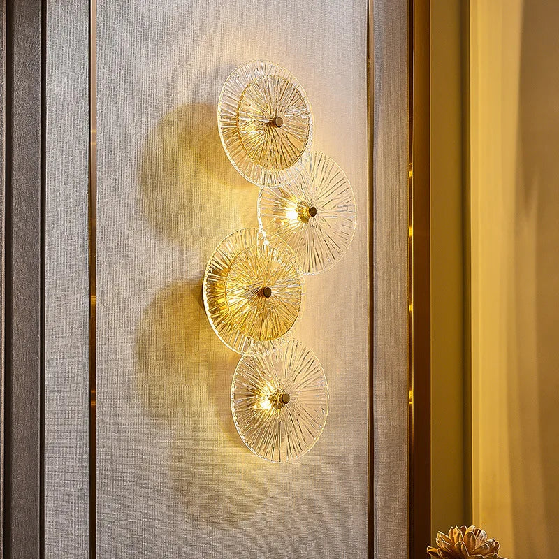 applique murale ronde moderne en cristal avec lumières led nordiques