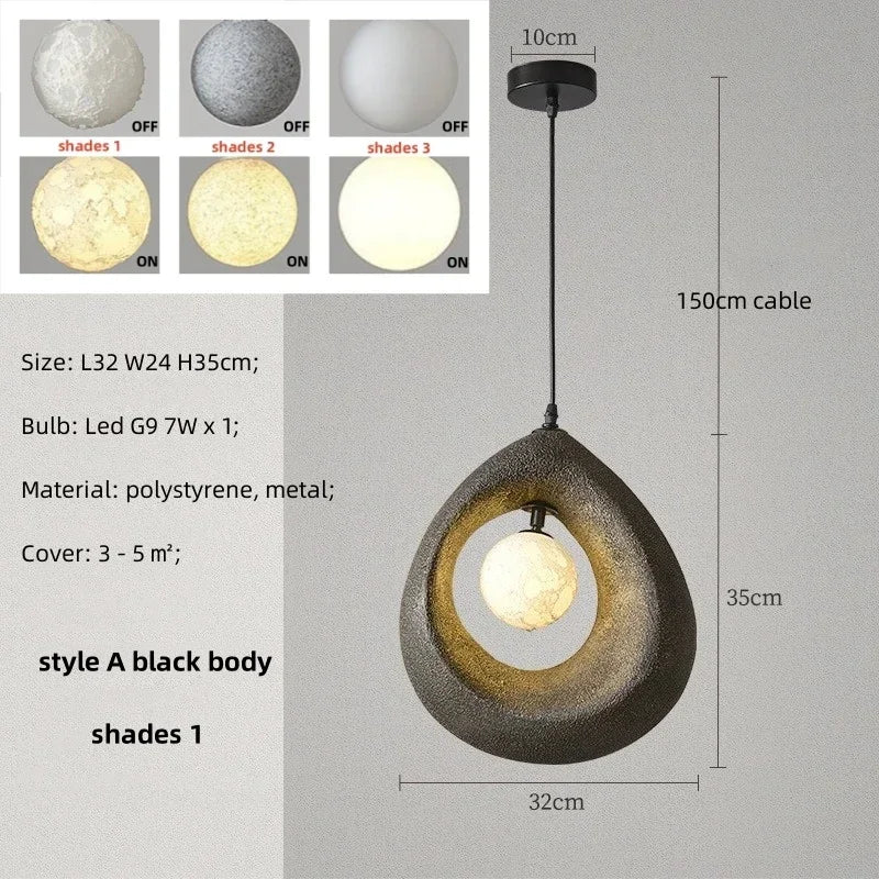 LED-Pendelleuchte Minimalistisch Nordisch Wabi Sabi für die Inneneinrichtung