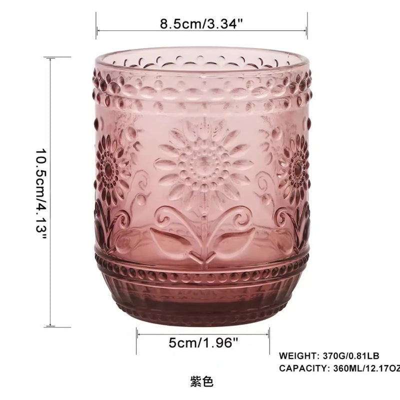 Verre vintage sans pied strié résistant chaleur cuisine