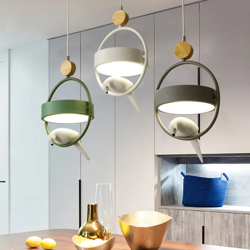 suspension moderne en bois avec éclairage led décoratif intérieur - vue 2 sur 8