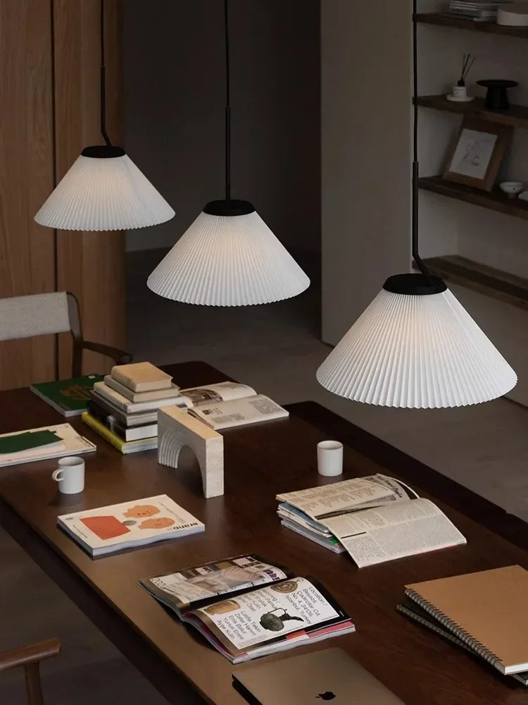 lustre nordique plissé suspension led pour décoration intérieure - vue 6 sur 7