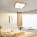 plafonnier carré moderne en bois avec leds design créatif