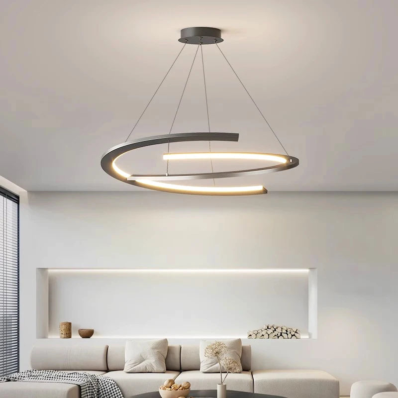 lustres modernes à led pour éclairage intérieur suspendu - vue 3 sur 8