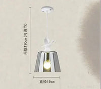 suspension en verre post-moderne avec éclairage en résine d'art