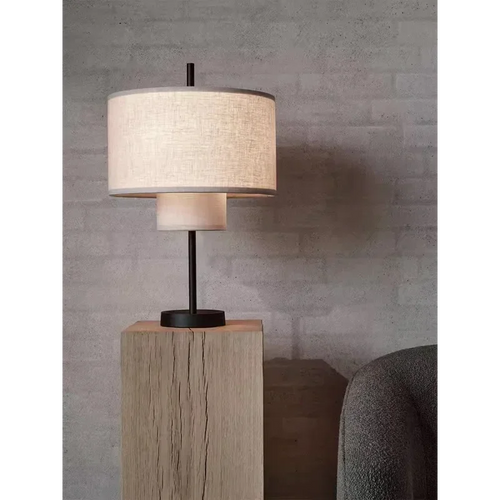 Moderner LED-Stehleuchte aus chinesischem Stoff im nordischen Minimalismus - vue 3 sur 8
