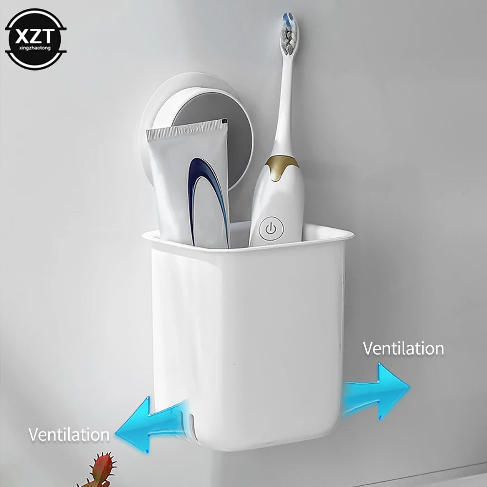 support mural pour brosse à dents et gobelet étanche organisateur pratique - vue 5 sur 6