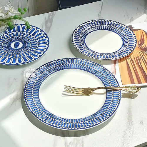 Assiette style européen motif sceau élégant pour thé