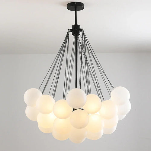 Boules de verre blanches modernes suspension lumières pour salle à manger salon chambre cafés Hall décor à la maison lustres intérieur Lustre Luminaire