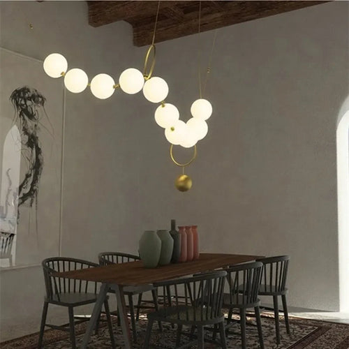 Moderne Pendelleuchte aus Glas mit LED-Beleuchtung - vue 4 sur 11