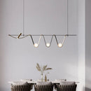 lustre en verre nordique créatif avec éclairage led