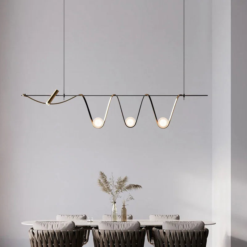 lustre en verre nordique créatif avec éclairage led - vue 4 sur 8