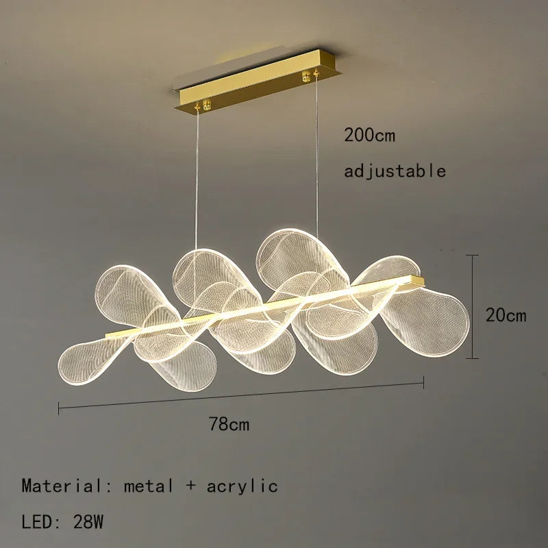 Luxuriöser LED-Kronleuchter aus Acryl in Blumenform