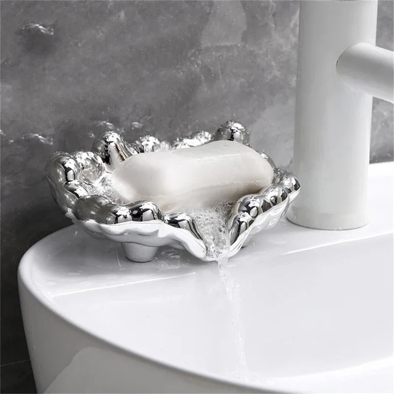 porte-savon chromé pour salle de bain accessoires tendance - vue 5 sur 7