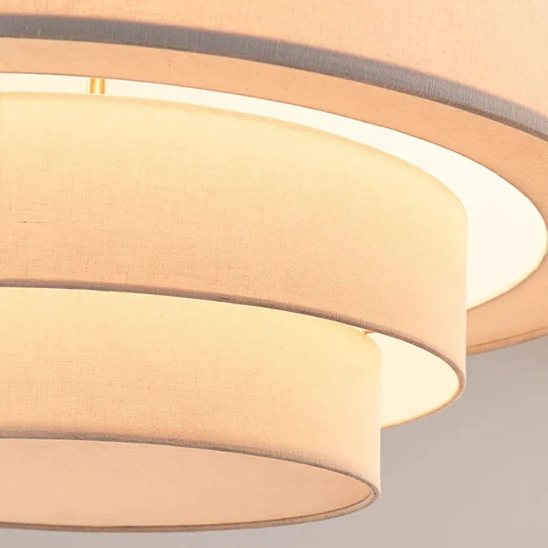 Suspension à plusieurs niveaux Camden Lampe de style japonais Abat-jour en tissu minimaliste Designer Lustre Salon Éclairage de comptoir de cuisine - vue 7 sur 10
